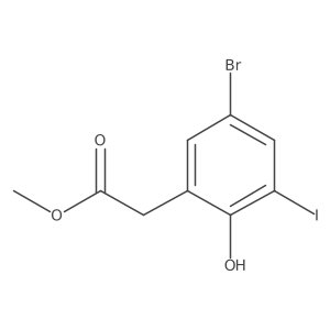 Methyl 2-(5-bromo-2-hydroxy-3-iodophenyl)acetate结构式