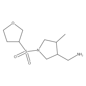 rac-[(3R,4S)-4-methyl-1-(oxolane-3-sulfonyl)pyrrolidin-3-yl]methanamine Structure