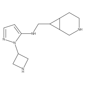 rac-N-{[(1R,6S)-3-azabicyclo[4.1.0]heptan-7-yl]methyl}-1-(azetidin-3-yl)-1H-pyrazol-5-amine Structure