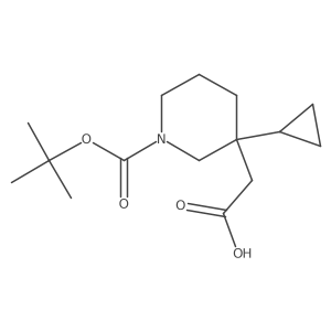 2-{1-[(Tert-butoxy)carbonyl]-3-cyclopropylpiperidin-3-yl}acetic acid结构式