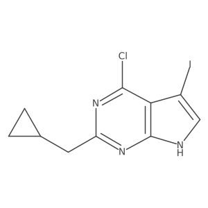 4-chloro-2-(cyclopropylmethyl)-5-iodo-7H-pyrrolo[2,3-d]pyrimidine结构式