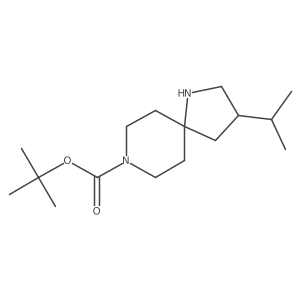 Tert-butyl 3-(propan-2-yl)-1,8-diazaspiro[4.5]decane-8-carboxylate结构式