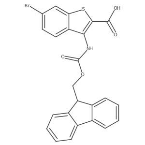 6-bromo-3-({[(9H-fluoren-9-yl)methoxy]carbonyl}amino)-1-benzothiophene-2-carboxylic acid结构式
