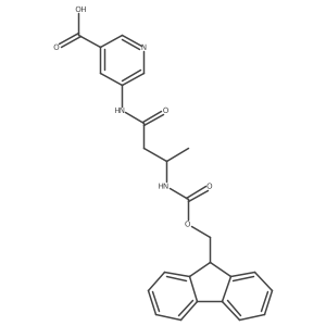5-[(3R)-3-({[(9H-fluoren-9-yl)methoxy]carbonyl}amino)butanamido]pyridine-3-carboxylic acid结构式