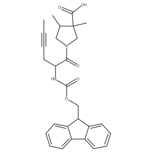 1-[2-({[(9H-fluoren-9-yl)methoxy]carbonyl}amino)hex-4-ynoyl]-3,4-dimethylpyrrolidine-3-carboxylic acid Structure