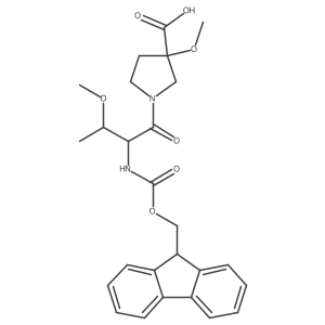 1-[2-({[(9H-fluoren-9-yl)methoxy]carbonyl}amino)-3-methoxybutanoyl]-3-methoxypyrrolidine-3-carboxylic acid结构式