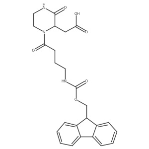 2-{1-[4-({[(9H-fluoren-9-yl)methoxy]carbonyl}amino)butanoyl]-3-oxopiperazin-2-yl}acetic acid结构式