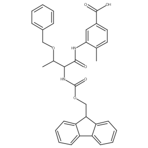 3-[3-(benzyloxy)-2-({[(9H-fluoren-9-yl)methoxy]carbonyl}amino)butanamido]-4-methylbenzoic acid Structure