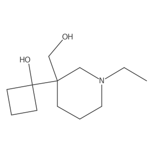 1-[1-Ethyl-3-(hydroxymethyl)piperidin-3-yl]cyclobutan-1-ol结构式