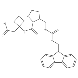 2-(1-{3-[({[(9H-fluoren-9-yl)methoxy]carbonyl}amino)methyl]oxolane-2-amido}cyclobutyl)acetic acid Structure