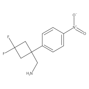 [3,3-Difluoro-1-(4-nitrophenyl)cyclobutyl]methanamine结构式