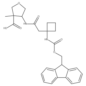 4-{2-[1-({[(9H-fluoren-9-yl)methoxy]carbonyl}amino)cyclobutyl]acetamido}-3-methyloxolane-3-carboxylic acid结构式