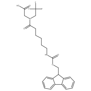 2-[6-({[(9H-fluoren-9-yl)methoxy]carbonyl}amino)-N-(2,2,2-trifluoroethyl)hexanamido]acetic acid结构式