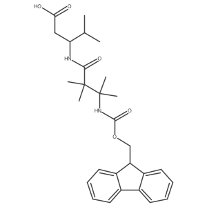 3-[3-({[(9H-fluoren-9-yl)methoxy]carbonyl}amino)-2,2,3-trimethylbutanamido]-4-methylpentanoic acid结构式