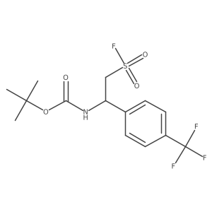 tert-butyl N-[2-(fluorosulfonyl)-1-[4-(trifluoromethyl)phenyl]ethyl]carbamate Structure