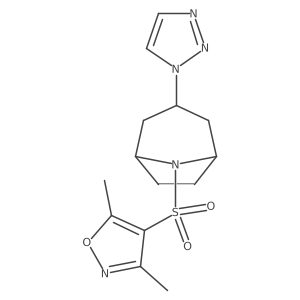 8-[(3,5-dimethyl-1,2-oxazol-4-yl)sulfonyl]-3-(1H-1,2,3-triazol-1-yl)-8-azabicyclo[3.2.1]octane结构式