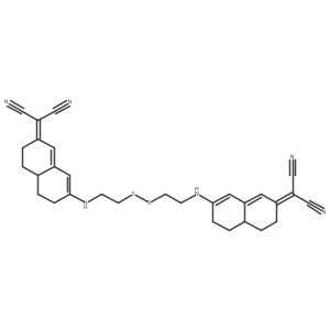 2-[7-[2-[2-[[7-(Dicyanomethylidene)-4,4a,5,6-tetrahydro-3H-naphthalen-2-yl]amino]ethyldisulfanyl]ethylamino]-4,4a,5,6-tetrahydro-3H-naphthalen-2-ylidene]propanedinitrile结构式