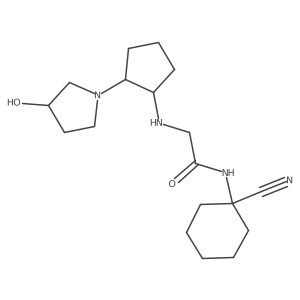 N-(1-Cyanocyclohexyl)-2-[[(1R,2S)-2-(3-hydroxypyrrolidin-1-yl)cyclopentyl]amino]acetamide Structure