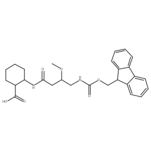 rac-(1R,2S)-2-[4-({[(9H-fluoren-9-yl)methoxy]carbonyl}amino)-3-methoxybutanamido]cyclohexane-1-carboxylic acid结构式