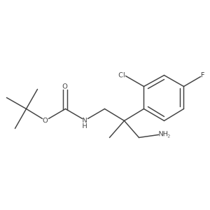 tert-butyl N-[3-amino-2-(2-chloro-4-fluorophenyl)-2-methylpropyl]carbamate Structure