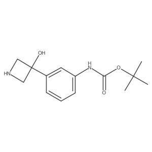 tert-butyl N-[3-(3-hydroxyazetidin-3-yl)phenyl]carbamate结构式