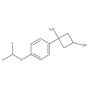 3-Amino-3-[4-(difluoromethoxy)phenyl]cyclobutan-1-ol结构式
