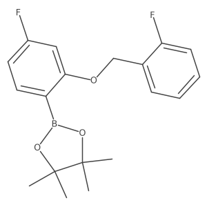 2-[4-Fluoro-2-[(2-fluorophenyl)methoxy]phenyl]-4,4,5,5-tetramethyl-1,3,2-dioxaborolane Structure