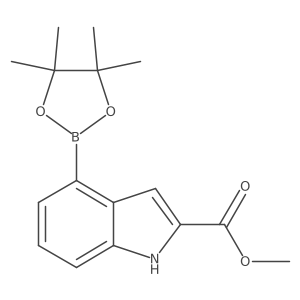 Methyl 4-(4,4,5,5-tetramethyl-1,3,2-dioxaborolan-2-yl)-1H-indole-2-carboxylate Structure
