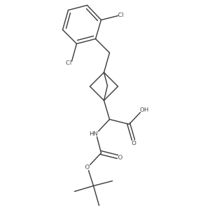 2-{[(Tert-butoxy)carbonyl]amino}-2-{3-[(2,6-dichlorophenyl)methyl]bicyclo[1.1.1]pentan-1-yl}acetic acid结构式