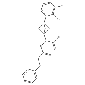 2-[3-(2-Chloro-3-fluorophenyl)-1-bicyclo[1.1.1]pentanyl]-2-(phenylmethoxycarbonylamino)acetic acid Structure