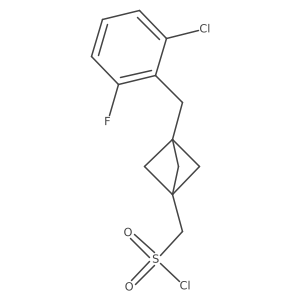 [3-[(2-Chloro-6-fluorophenyl)methyl]-1-bicyclo[1.1.1]pentanyl]methanesulfonyl chloride结构式