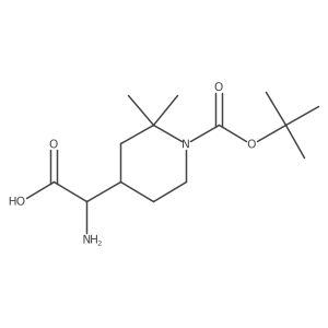 2-Amino-2-(1-(tert-butoxycarbonyl)-2,2-dimethylpiperidin-4-yl)acetic acid结构式