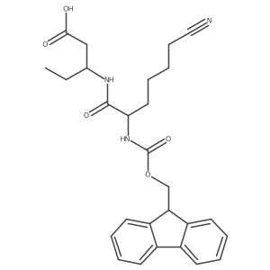 (3S)-3-[6-cyano-2-({[(9H-fluoren-9-yl)methoxy]carbonyl}amino)hexanamido]pentanoic acid Structure