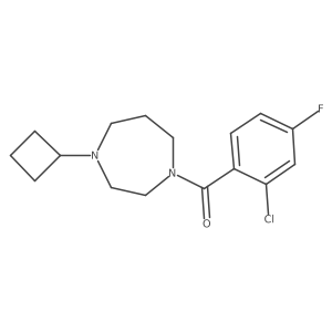 (2-Chloro-4-fluorophenyl)(4-cyclobutyl-1,4-diazepan-1-yl)methanone结构式
