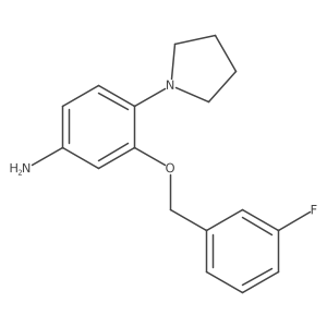 3-[(3-Fluorobenzyl)oxy]-4-pyrrolidin-1-ylaniline Structure