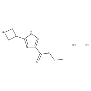 Ethyl 5-(azetidin-3-yl)-1H-1,2,4-triazole-3-carboxylate;dihydrochloride Structure
