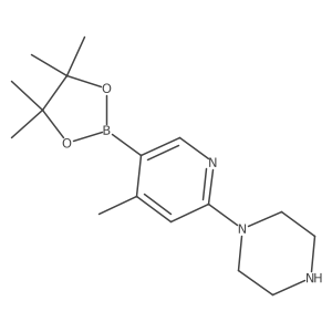 1-[4-Methyl-5-(tetramethyl-1,3,2-dioxaborolan-2-yl)pyridin-2-yl]piperazine Structure
