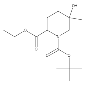 O1-tert-butyl O2-ethyl trans-5-hydroxy-5-methyl-piperidine-1,2-dicarboxylate Structure