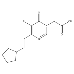 2-[4-(2-Cyclopentylethyl)-5-fluoro-6-oxo-1,6-dihydropyrimidin-1-yl]acetic acid Structure