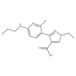 1-Ethyl-3-[2-fluoro-6-(propylamino)-3-pyridinyl]-1H-pyrazole-4-carboxylic acid Structure