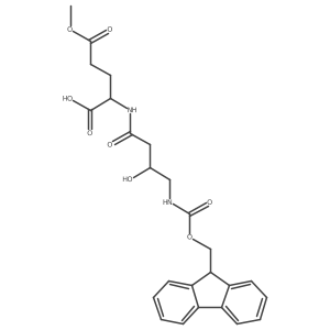 (2R)-2-[4-({[(9H-fluoren-9-yl)methoxy]carbonyl}amino)-3-hydroxybutanamido]-5-methoxy-5-oxopentanoic acid结构式