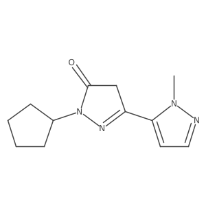 1-cyclopentyl-3-(1-methyl-1H-pyrazol-5-yl)-4,5-dihydro-1H-pyrazol-5-one结构式
