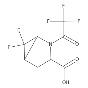 (1R,3S,5S)-6,6-difluoro-2-(2,2,2-trifluoroacetyl)-2-azabicyclo[3.1.0]hexane-3-carboxylic acid结构式