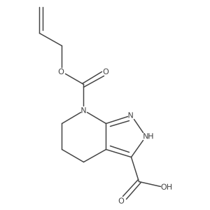 7-[(prop-2-en-1-yloxy)carbonyl]-1H,4H,5H,6H,7H-pyrazolo[3,4-b]pyridine-3-carboxylic acid结构式