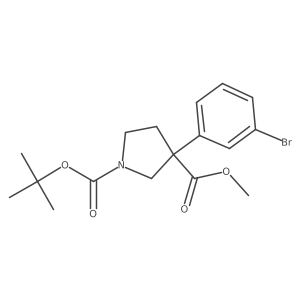 1-Tert-butyl 3-methyl 3-(3-bromophenyl)pyrrolidine-1,3-dicarboxylate Structure