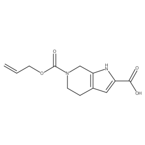 6-[(prop-2-en-1-yloxy)carbonyl]-1H,4H,5H,6H,7H-pyrrolo[2,3-c]pyridine-2-carboxylic acid结构式