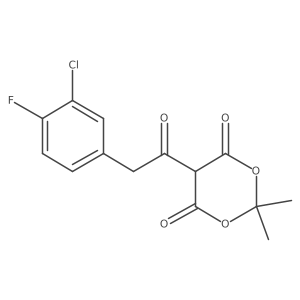 5-[2-(3-chloro-4-fluorophenyl)acetyl]-2,2-dimethyl-1,3-Dioxane-4,6-dione结构式
