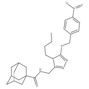 (1S,3s)-N-((4-butyl-5-((4-nitrobenzyl)thio)-4H-1,2,4-triazol-3-yl)methyl)adamantane-1-carboxamide Structure