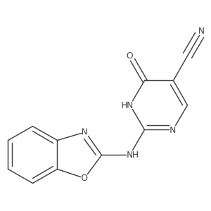 2-(2-Benzoxazolylamino)-1,4-dihydro-4-oxo-5-pyrimidinecarbonitrile Structure