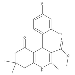 Methyl 4-(2-chloro-4-fluorophenyl)-2,7,7-trimethyl-5-oxo-1,4,5,6,7,8-hexahydroquinoline-3-carboxylate结构式